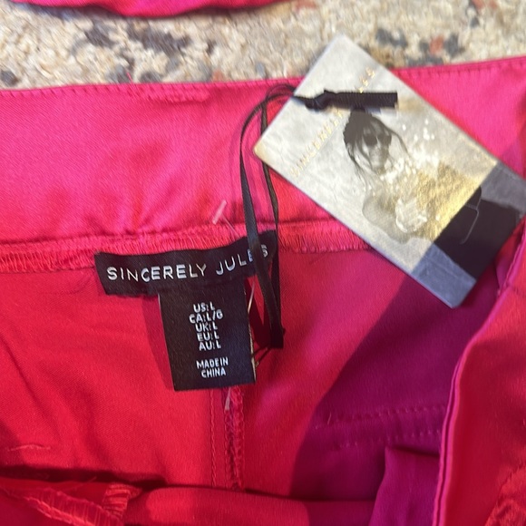 Pink Satin 2 Piece Jumpsuit Set Size Large - Picture 2 of 5